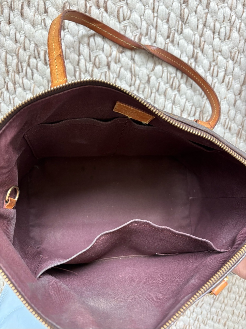 Louis Vuitton Brown Monogram Canvas Tote with Tan Leather Trim - Picture 11 of 14